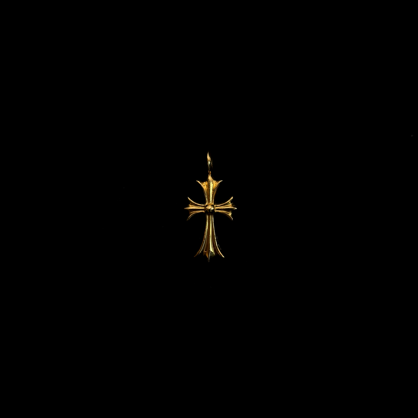 22K Yellow Gold Blue Sapphire Tiny Cross Charm Pendant