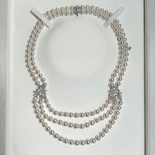 Akoya Necklace AAA 8.49x 7mm with 5.63ct Diamonds
