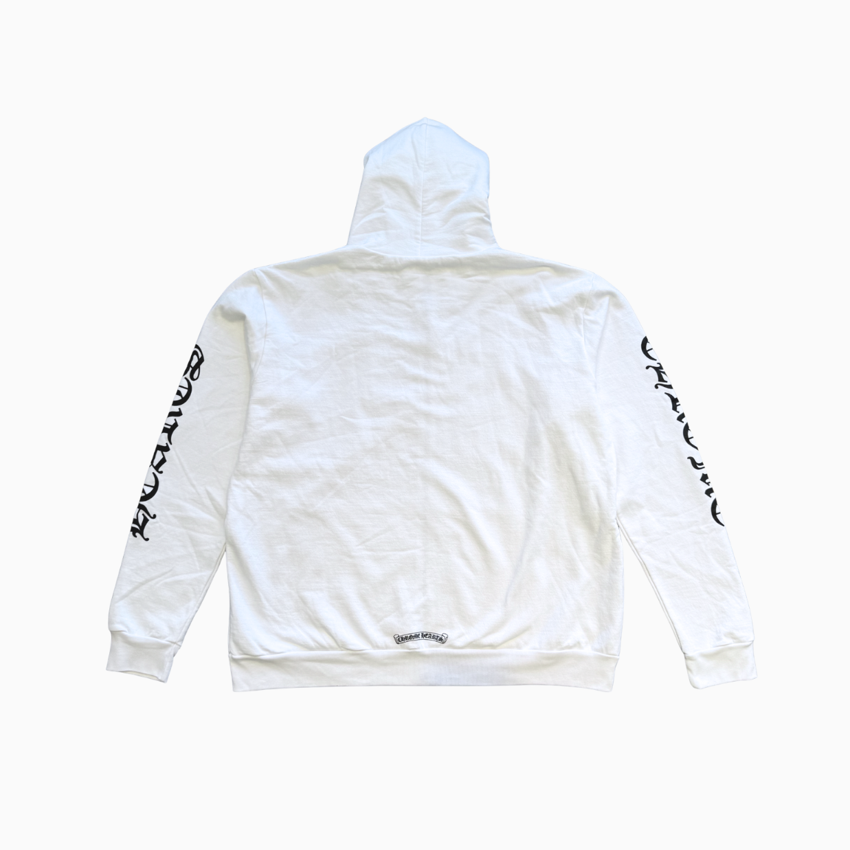 Dagger Arm Print Logo White Zip Up Hoodie