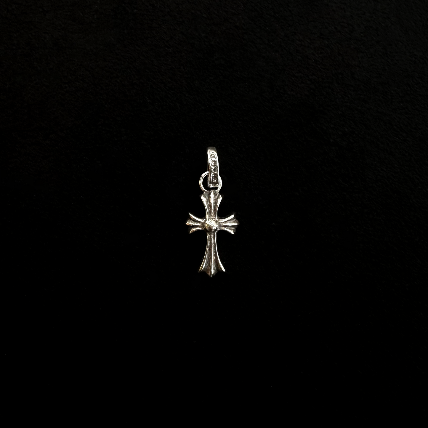 925 Sterling Silver Baby Fat Pave Diamond Cross Pendant