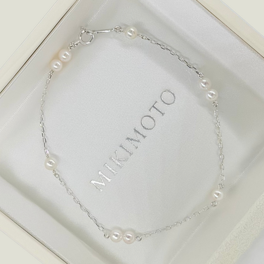 18K White Gold Akoya pearls 3.50-3.75mm Bracelet