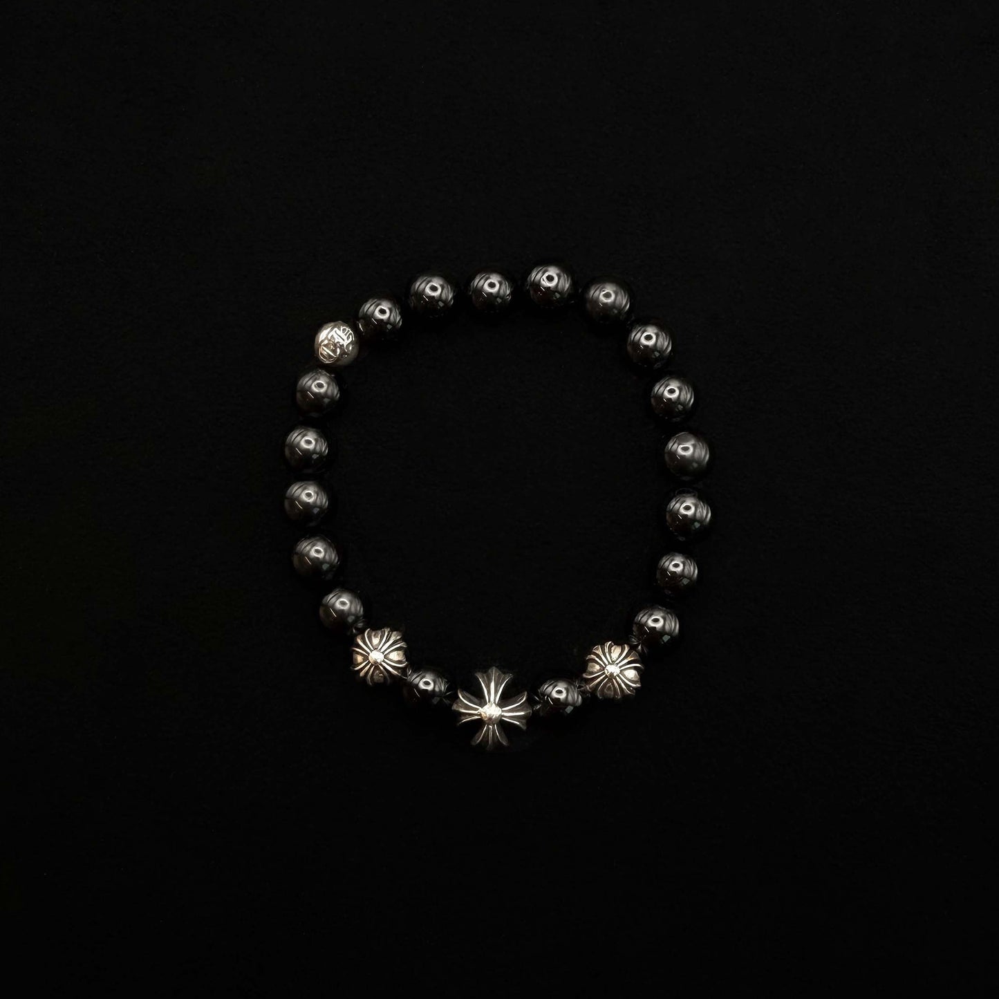 Black Onyx 22 Beads Bracelet