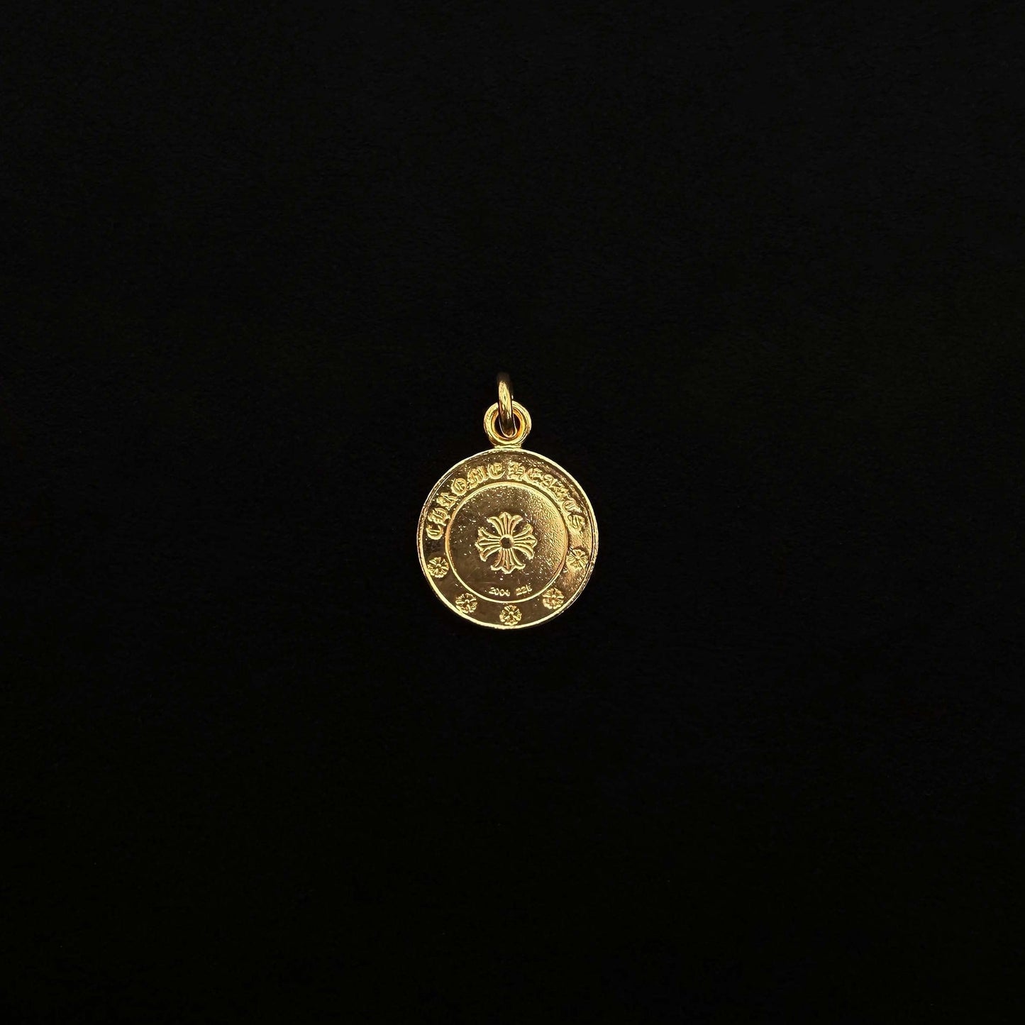 22K Yellow Gold Angel Plate Paved Charm
