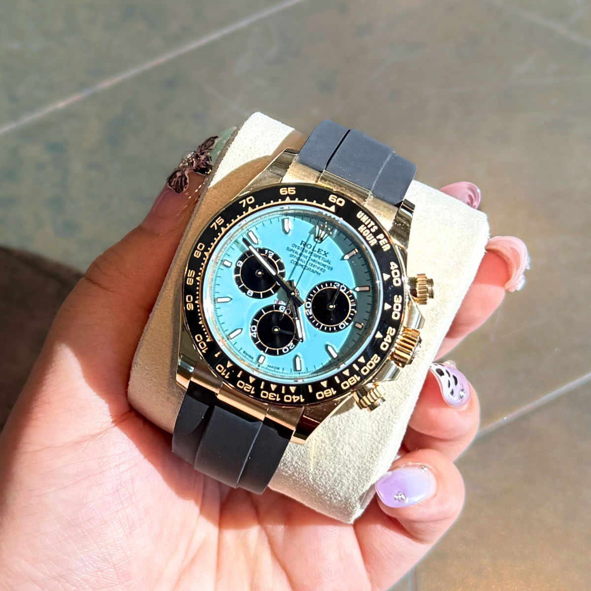 Cosmograph Daytona Oysterflex Tiffany, Yellow gold, 126518LN