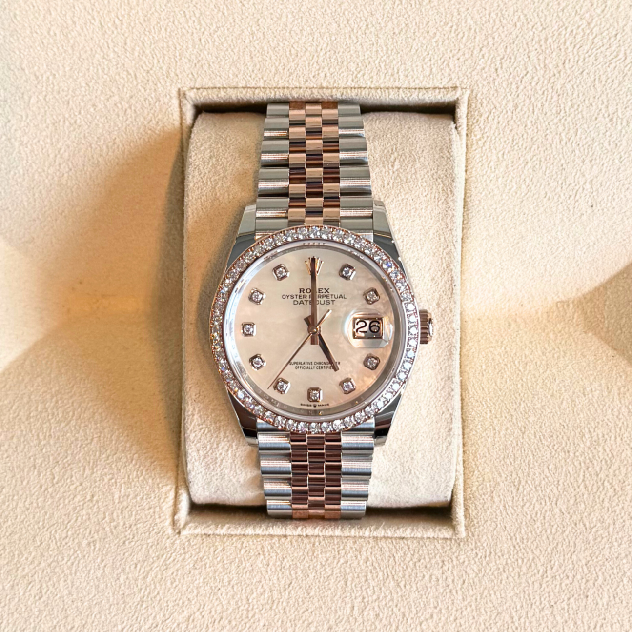 Datejust 36 MOP with Diamond-set Jubilee, Oystersteel and everose gold, 126281RBR