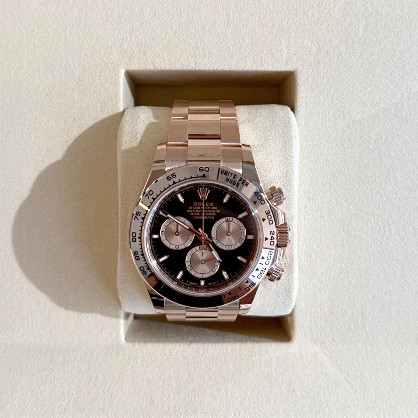 Cosmograph Daytona Black and Sundust, Oystersteel and Everose gold, 126505