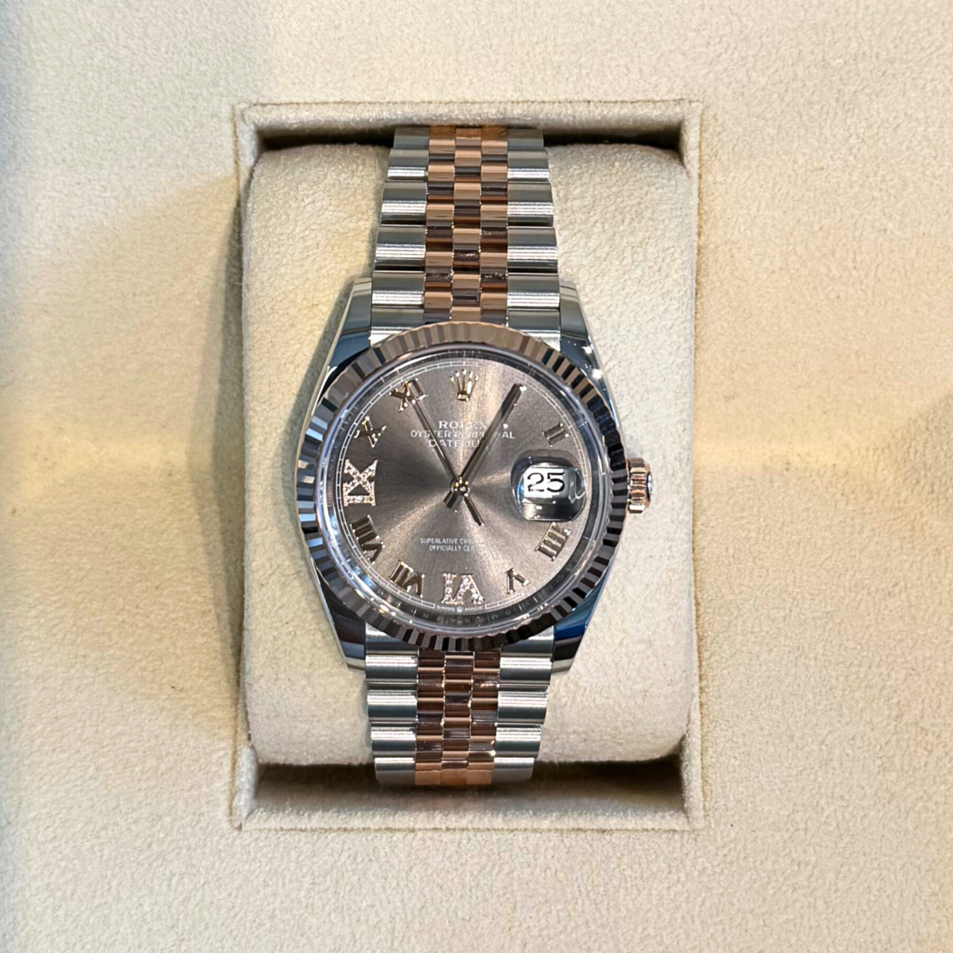 Datejust 36 Slate with Diamond-set Jubilee, Oystersteel and Everose gold, 126231