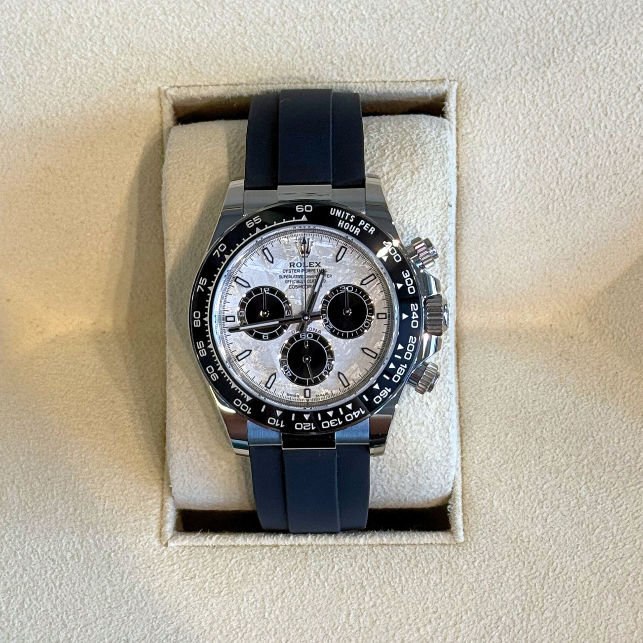 Cosmograph Daytona Oysterflex Meteorite, White gold, 126519LN