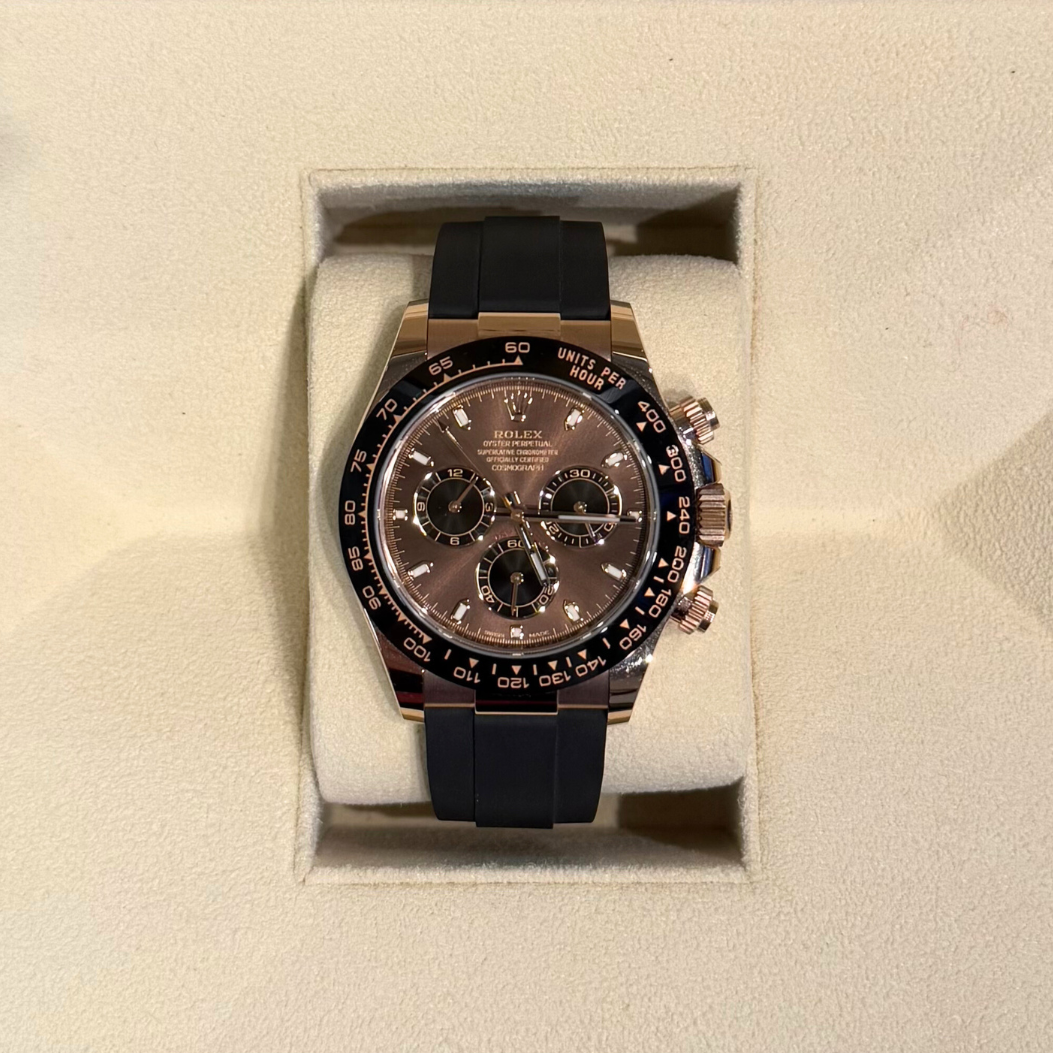 Cosmograph Daytona, Oysterflex and Everose gold, Chocolate Dial, 116515LN