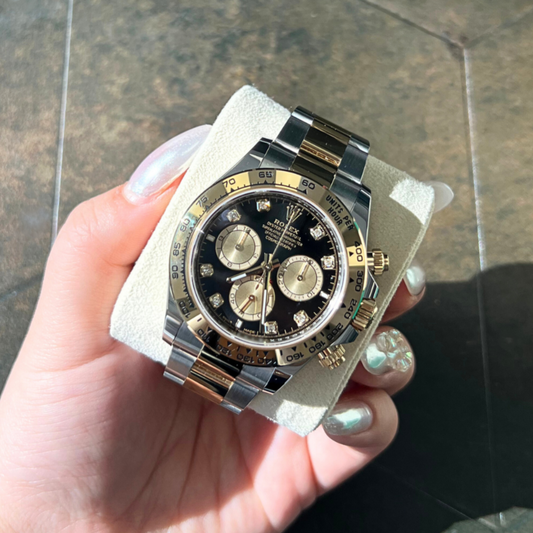 Cosmograph Daytona Black with Diamond-set, Oystersteel and Yellow gold, 126503G