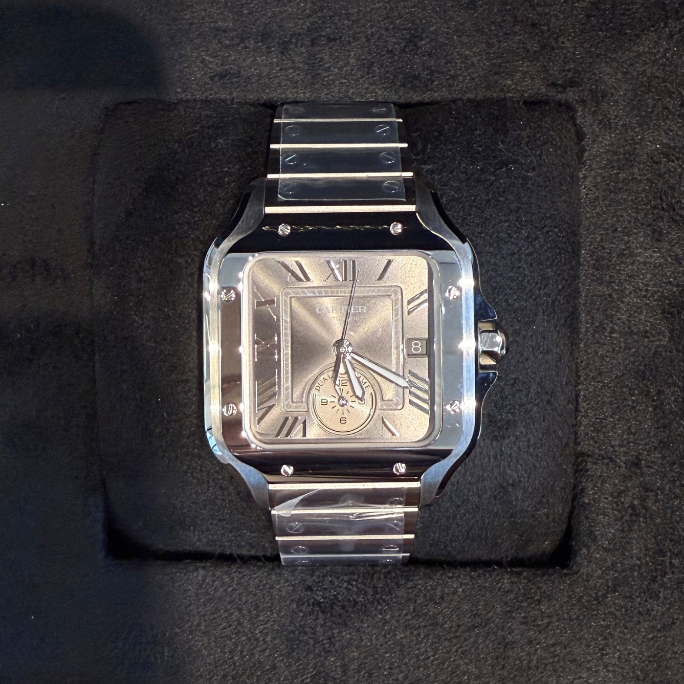 Santos Dual Time Grey Dial, Stainless Steel, WSSA0076
