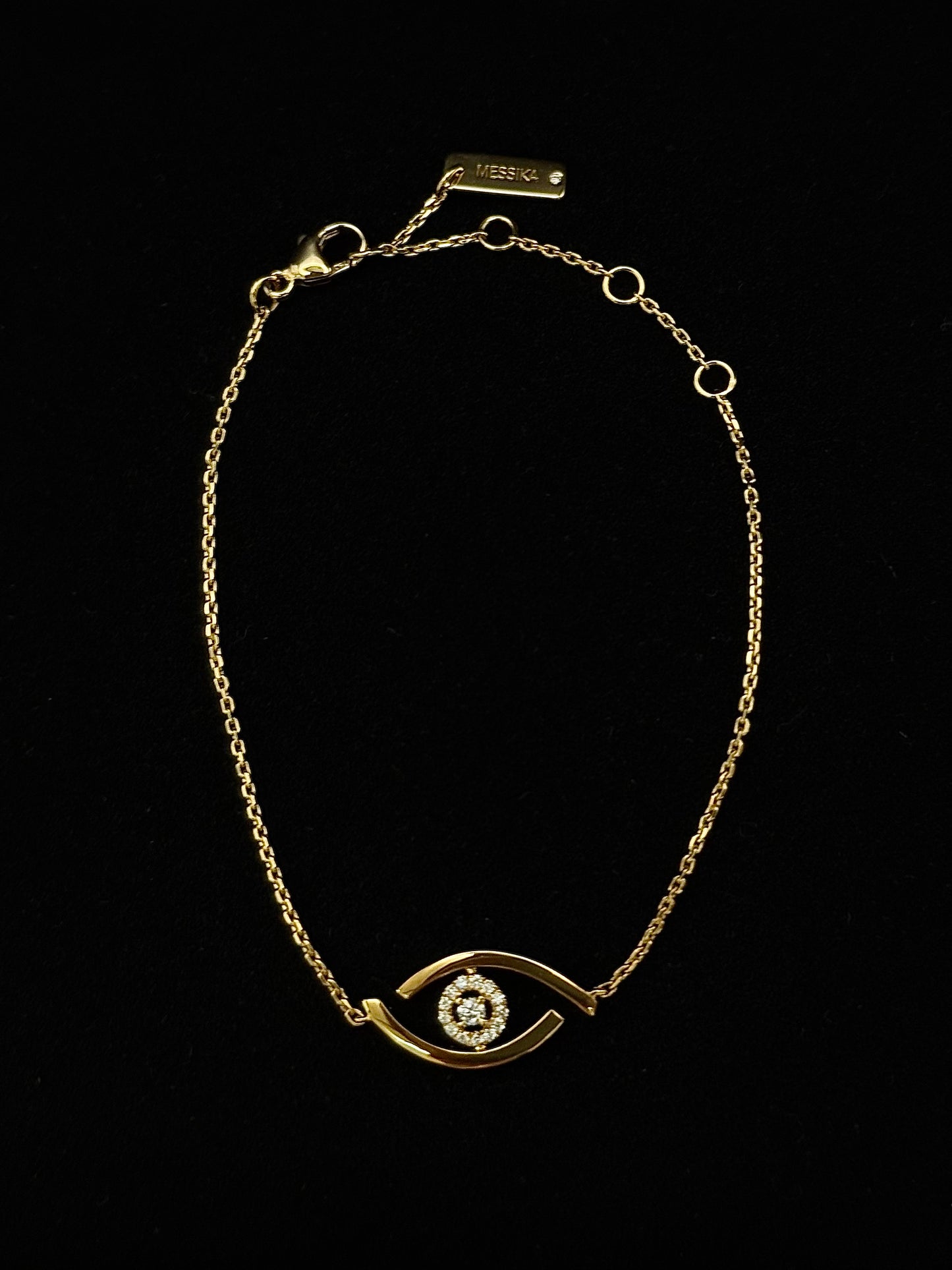Lucky Eye Bracelet, 18K Yellow Gold & Pave Diamonds
