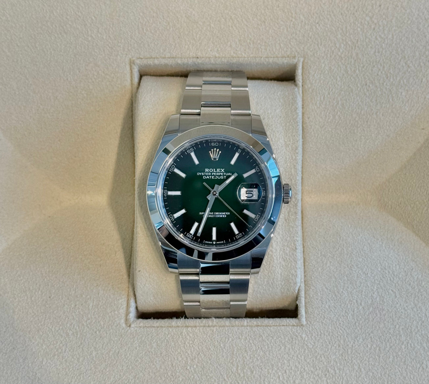 Datejust 41 Green Lacquer Ombré Oyster, Osytersteel, 126300