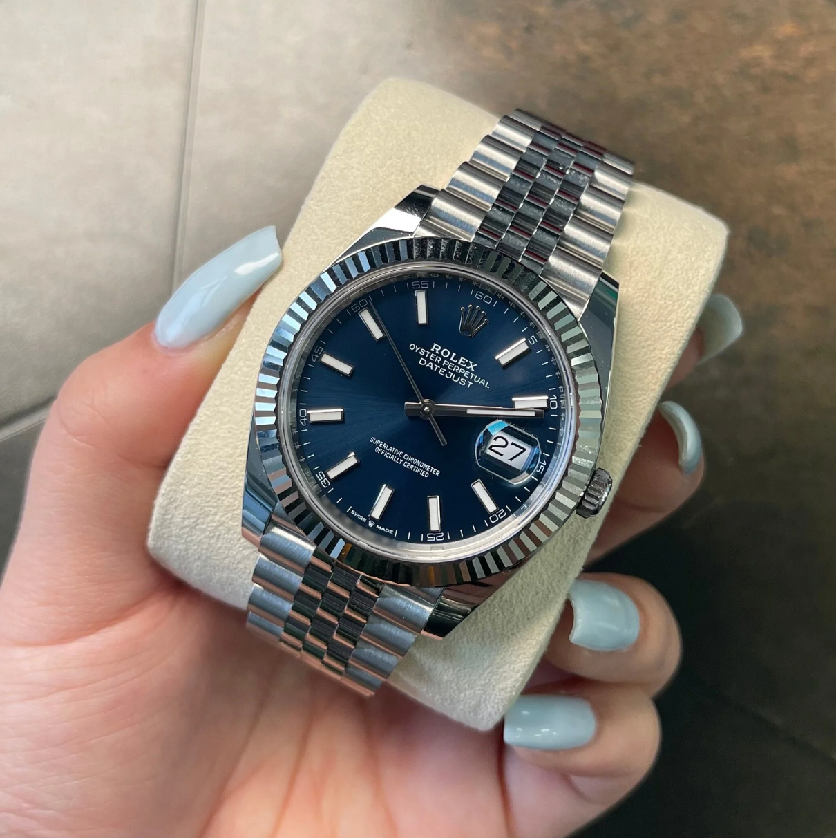 Datejust 41 Blue Jubilee, Oystersteel and White gold, 126334
