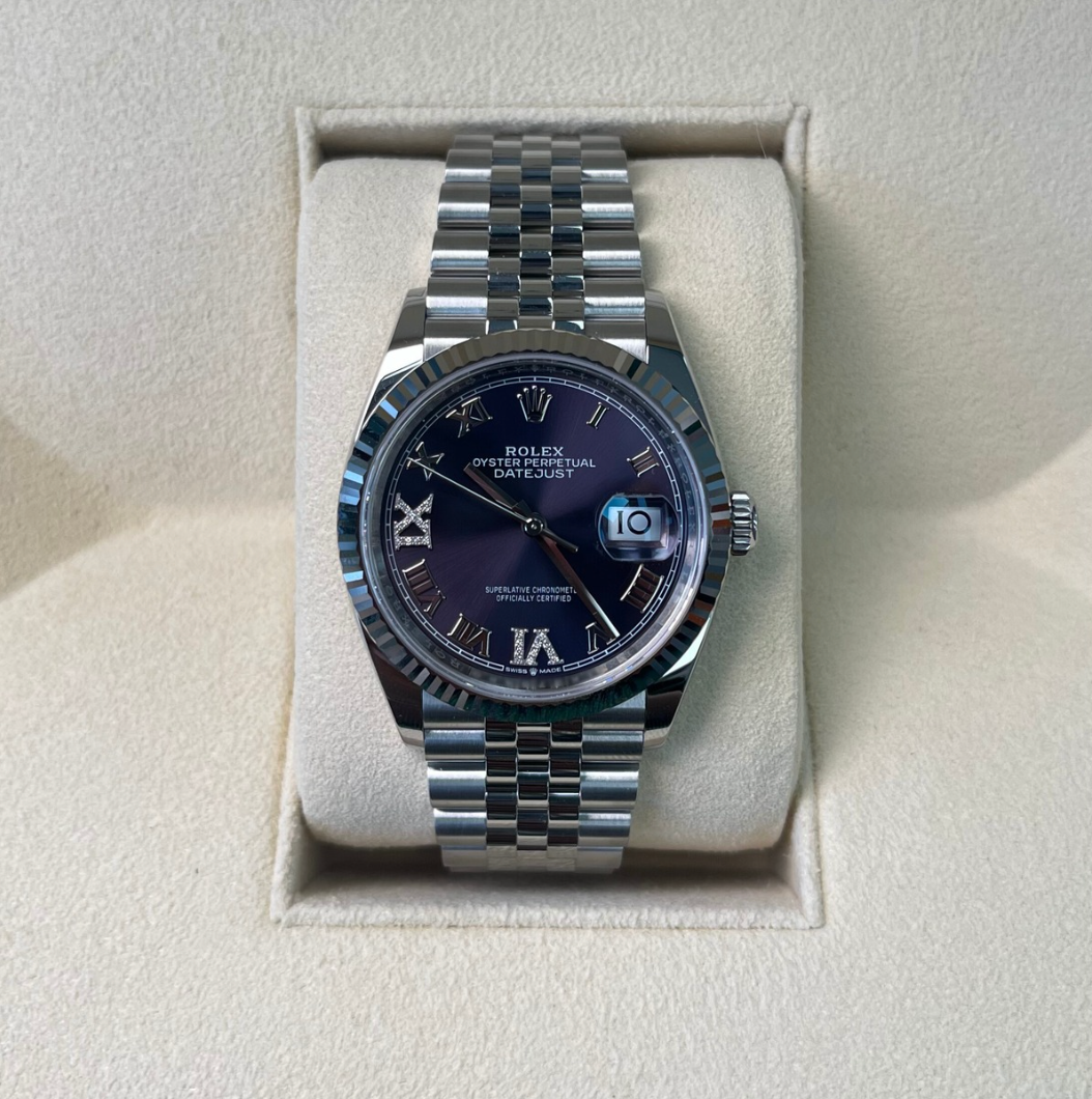 Datejust 36 Aubergine with Diamond-set Jubilee, Oystersteel and White gold, 126234