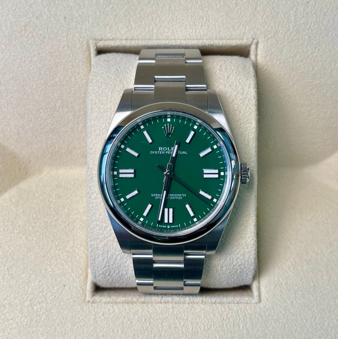 Oyster Perpetual 41 Green, Oystersteel, 124300