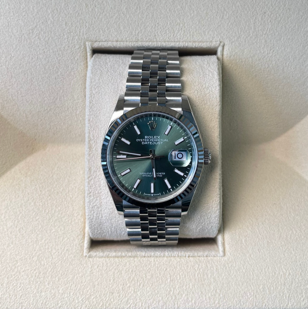 Datejust 36 Mint Green Jubilee, Oystersteel and White gold, 126234