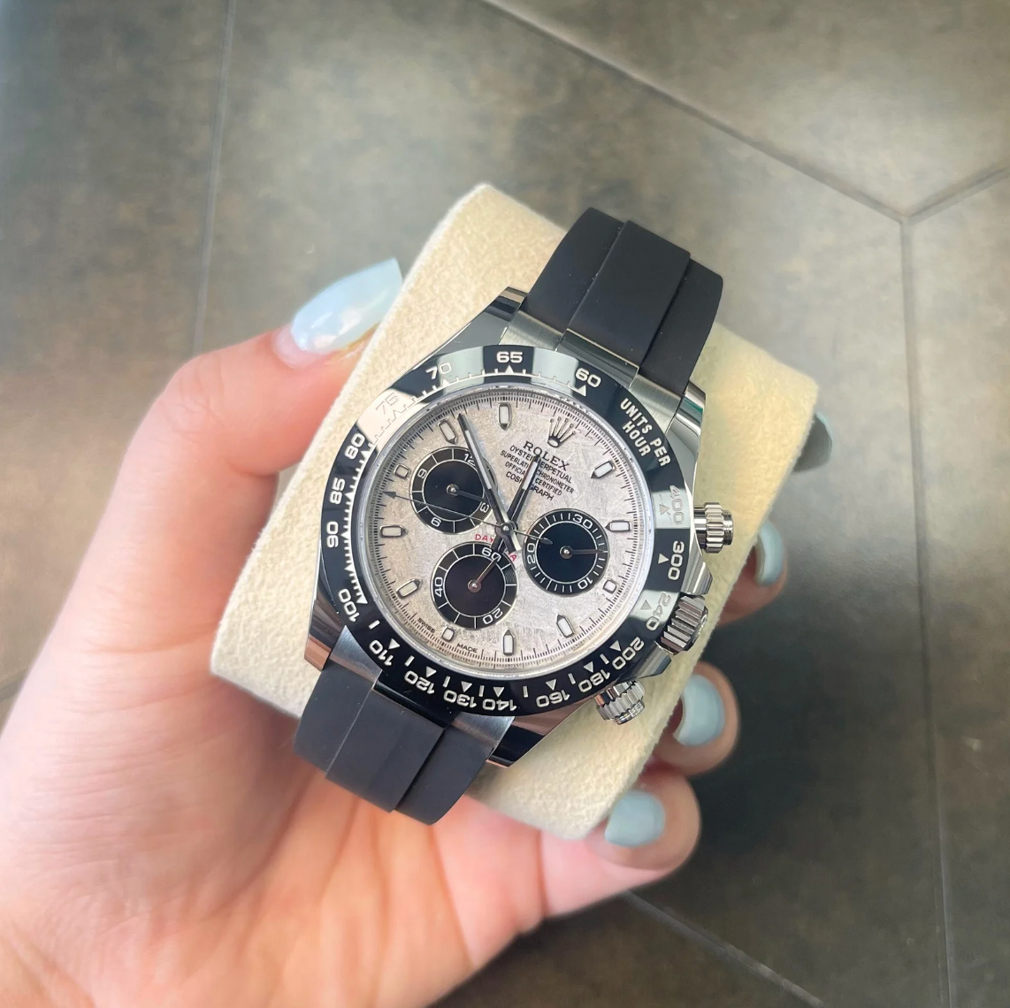 Cosmograph Daytona Oysterflex Meteorite, White gold, 116519LN