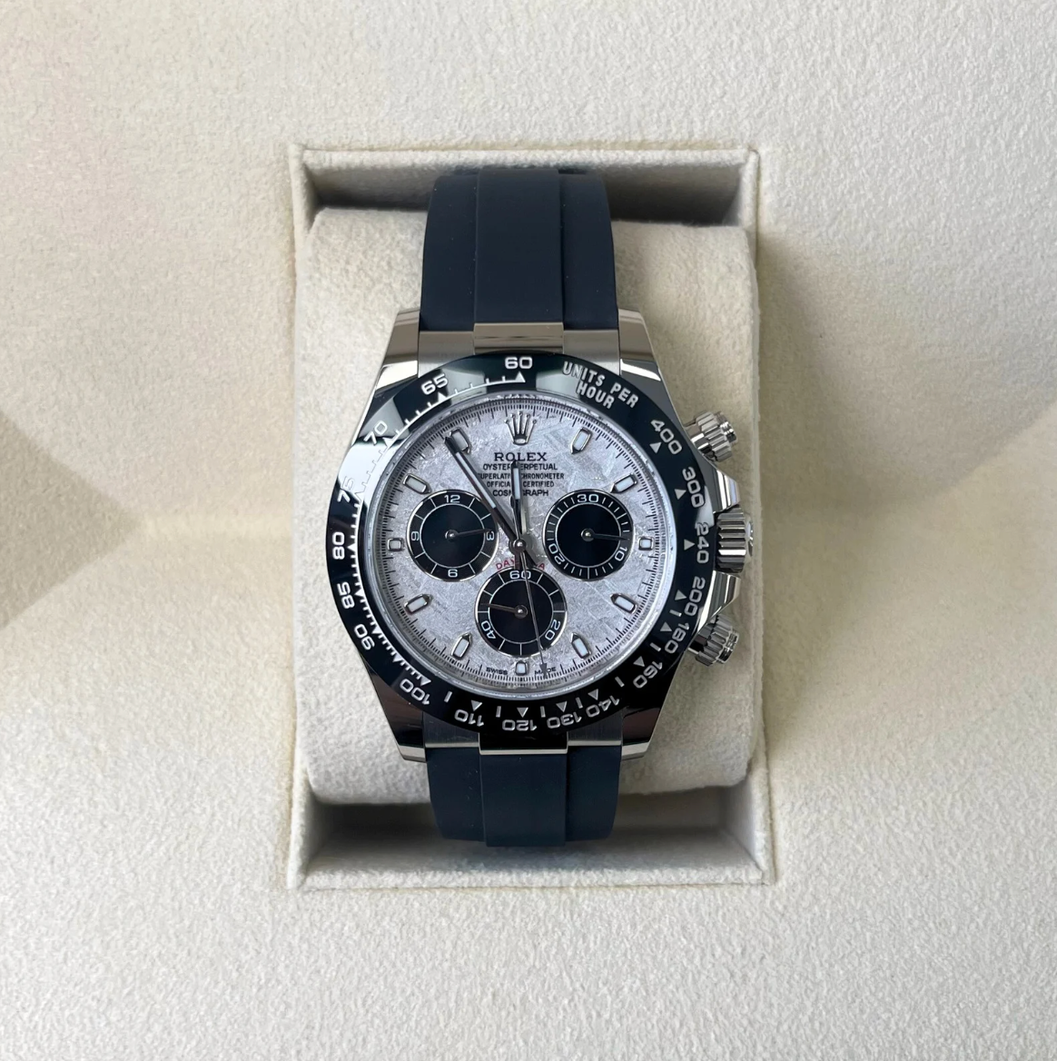 Cosmograph Daytona Oysterflex Meteorite, White gold, 116519LN