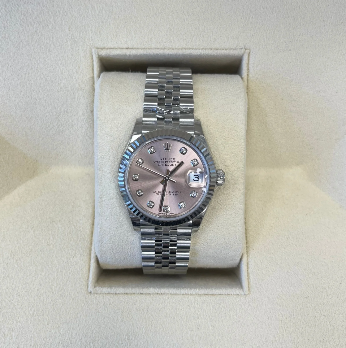 Datejust 31, Pink Jubilee with Diamonds, Oystersteel and White gold, 278274G