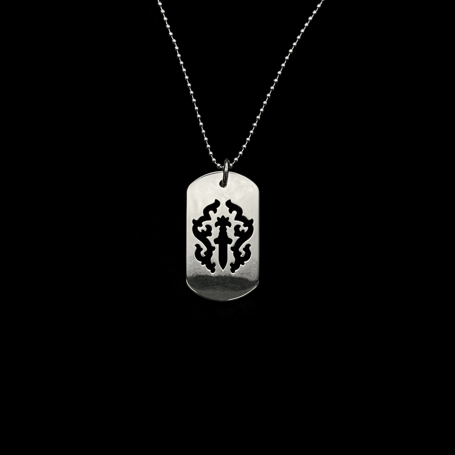 925 Silver Dog Tag Dagger Vine