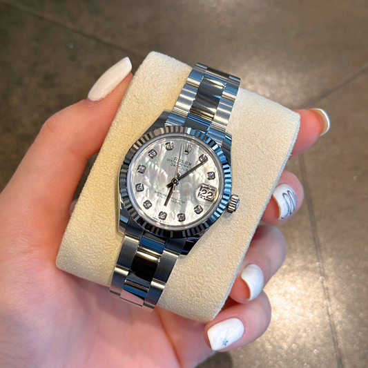 Datejust 28 MOP with Diamond-set Oyster, Oystersteel and White gold, 279174G