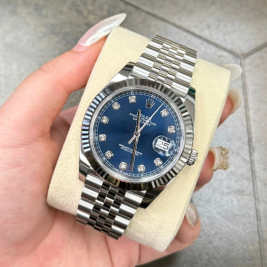 Datejust 41 Blue with Diamond-set Jubilee, Oystersteel and White gold, 126334G