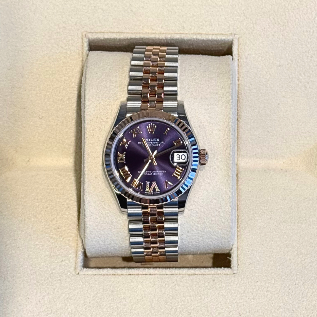 Datejust 31 Aubergine with Diamond-set Jubilee, Oystersteel and Yellow gold, 278271
