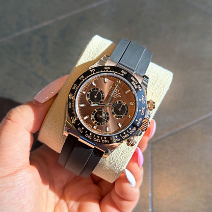 Cosmograph Daytona, Oysterflex and Everose gold, Chocolate Dial, 116515LN