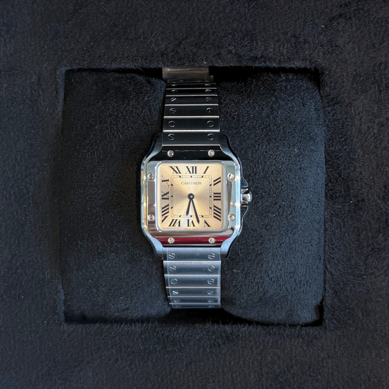 Santos Small Silver Sunray Dial, Stainless Steel, WSSA0082