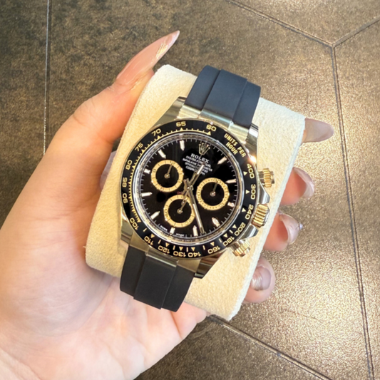 Cosmograph Daytona Oysterflex Black, Yellow gold, 126518LN