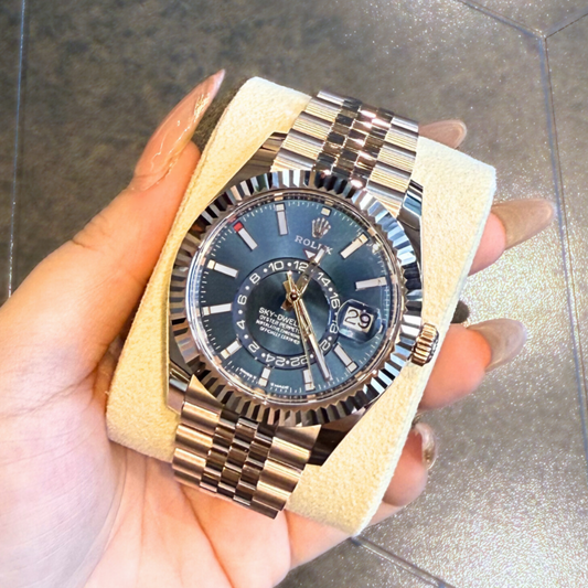 Sky-Dweller Blue Jubilee, Oystersteel and Everose gold, 336935