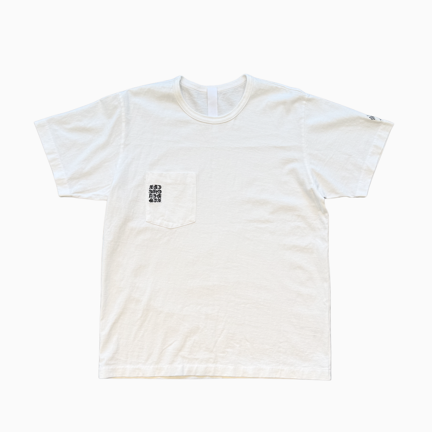 Embroidered White Eyechart Logo T-Shirt