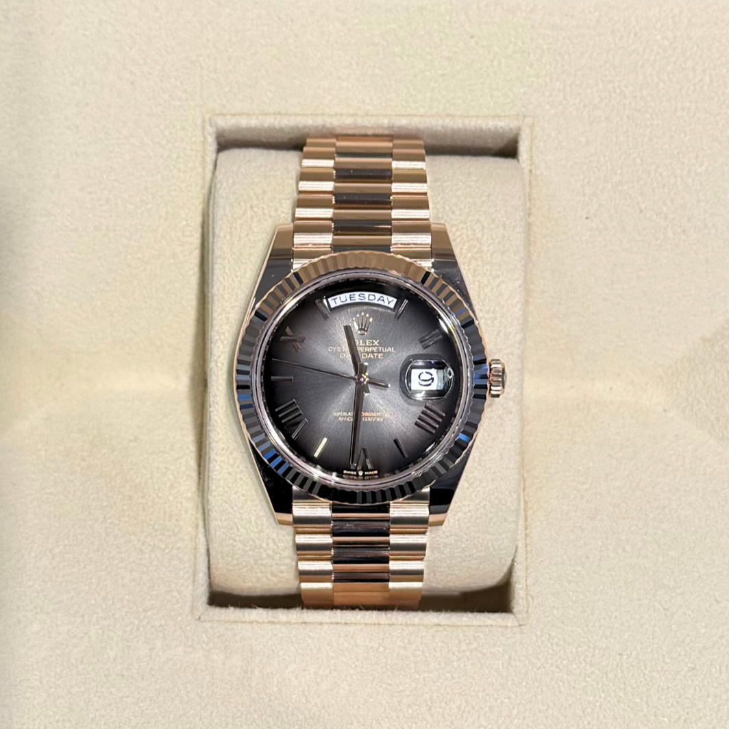 Day-Date 40 Slate Ombré, Everose gold, 228235