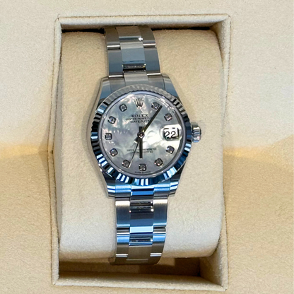 Datejust 28 MOP with Diamond-set Oyster, Oystersteel and White gold, 279174G