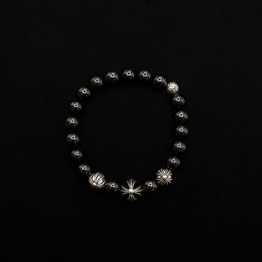 Black Onyx 22 Beads Bracelet
