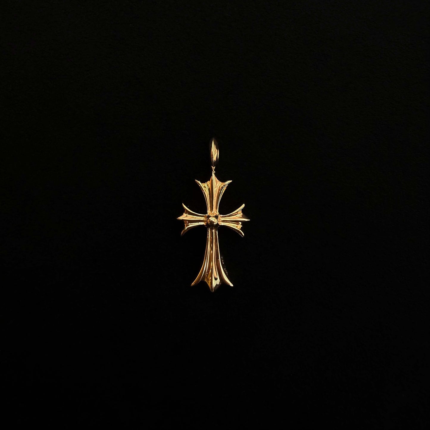 22K Yellow Gold Ruby Tiny Cross Charm Pendant