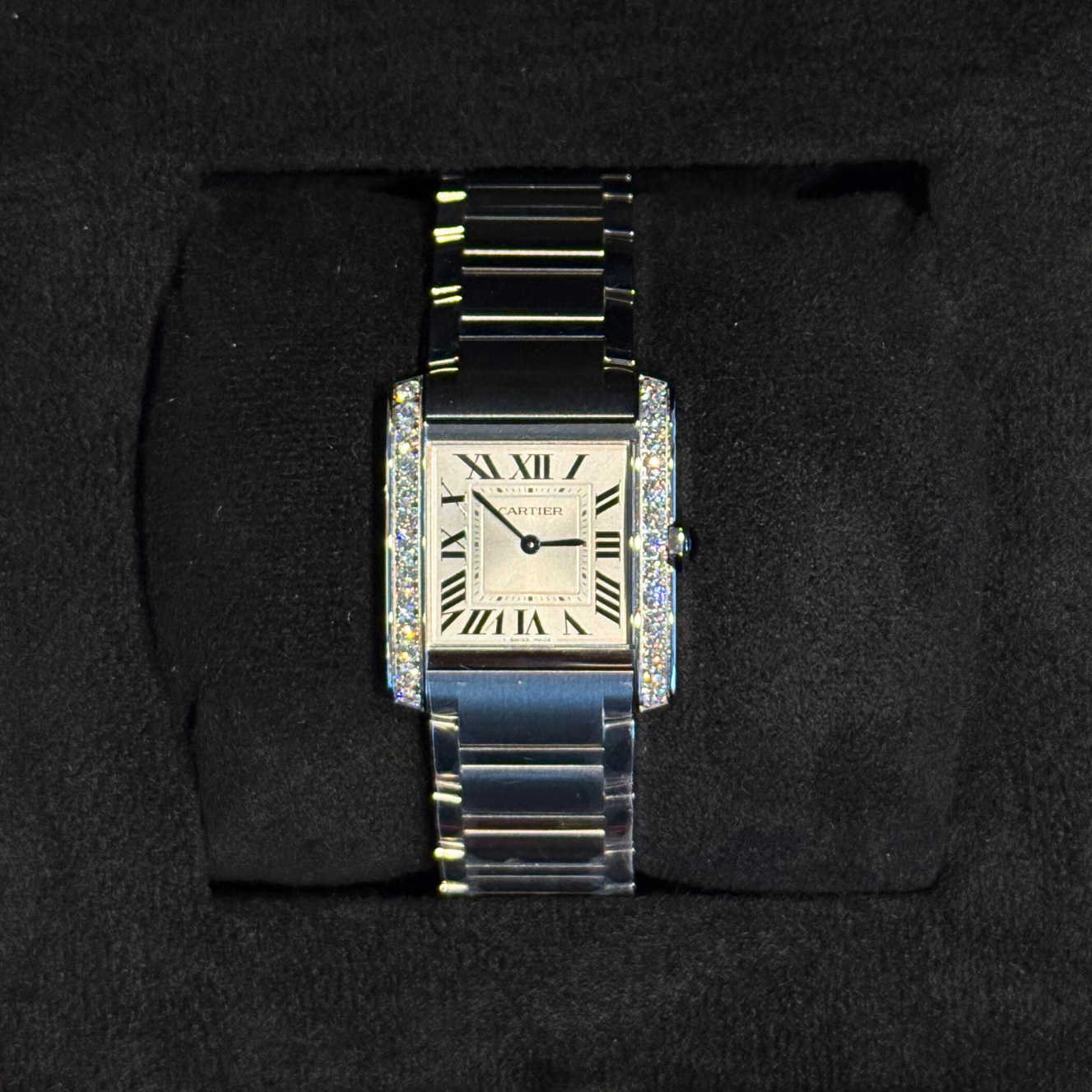 Tank Française with 26 Diamonds Medium, Stainless Steel, W4TA0021