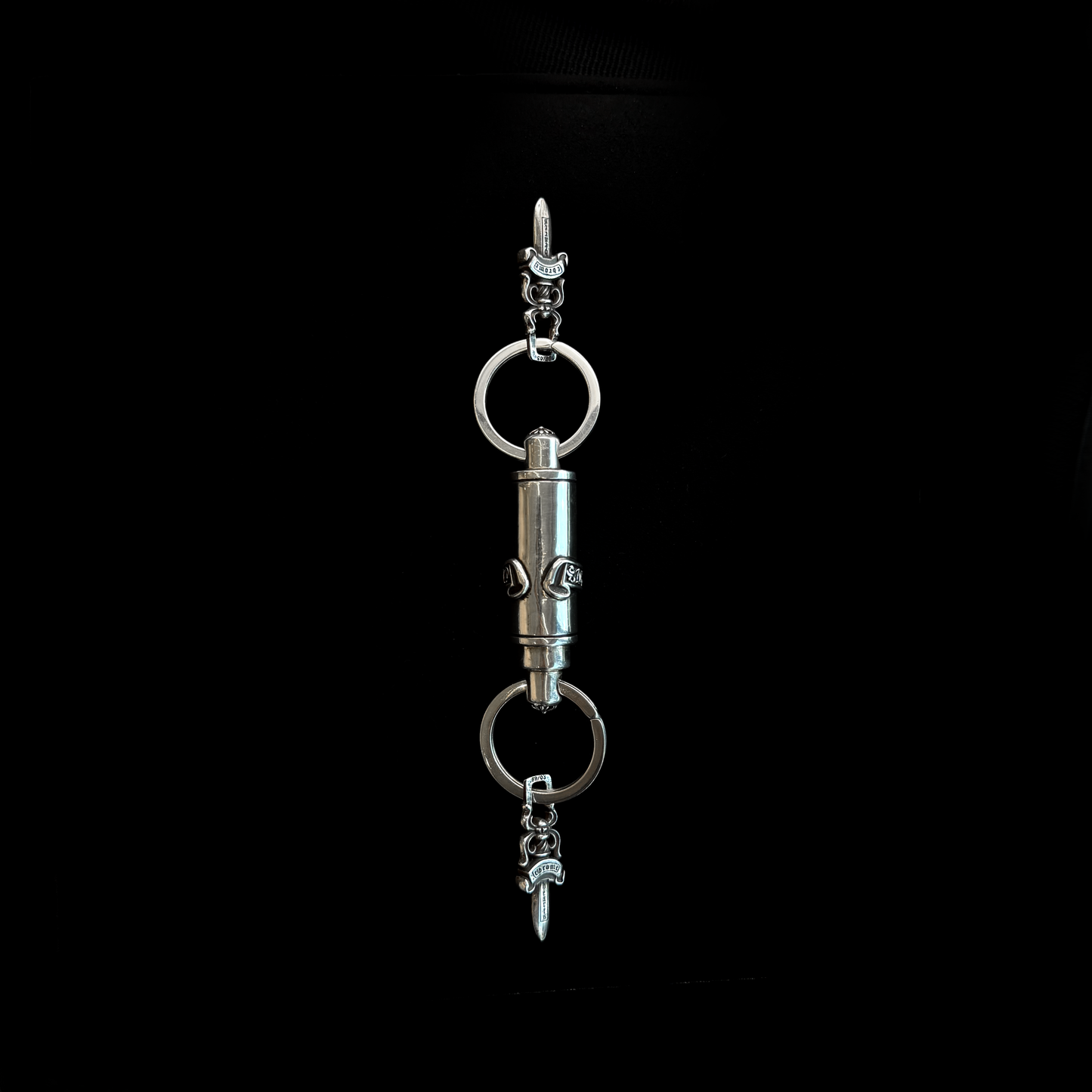 925 Silver Dagger Ring Key Chain