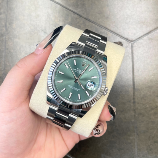 Datejust 41 Mint Green Oyster, Oystersteel and White gold, 126334