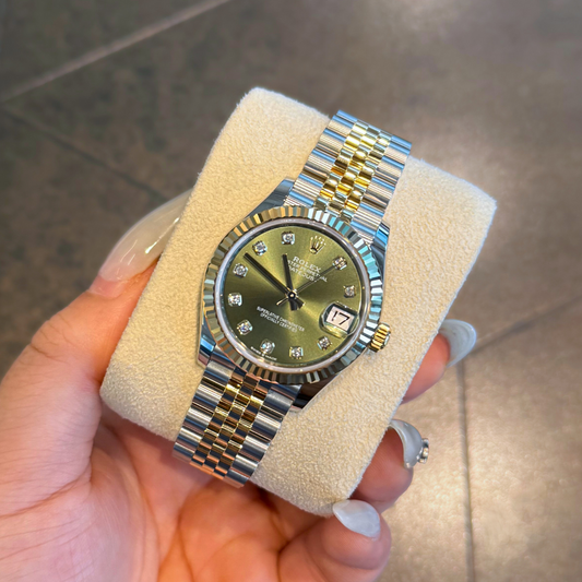 Datejust 31 Olive Green with Diamond-set Jubilee, Oystersteel and Yellow gold, 278273
