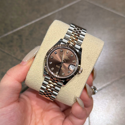 Datejust 31 Chocolate with Diamond-set Jubilee, Oystersteel and Everose gold, 278271G