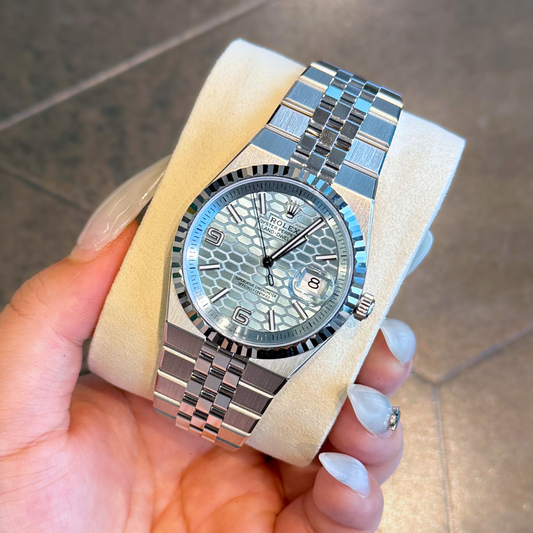 Land-Dweller 36 Ice Blue Oyster, Platinum, 127236