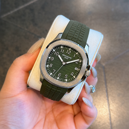 Aquanaut "Jumbo" Khaki, White Gold, 5168G-010