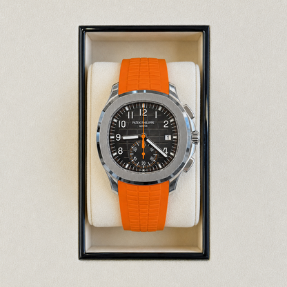 Aquanaut Chronograph Sunburst Charcoal Gray, Steel, 5968A-001
