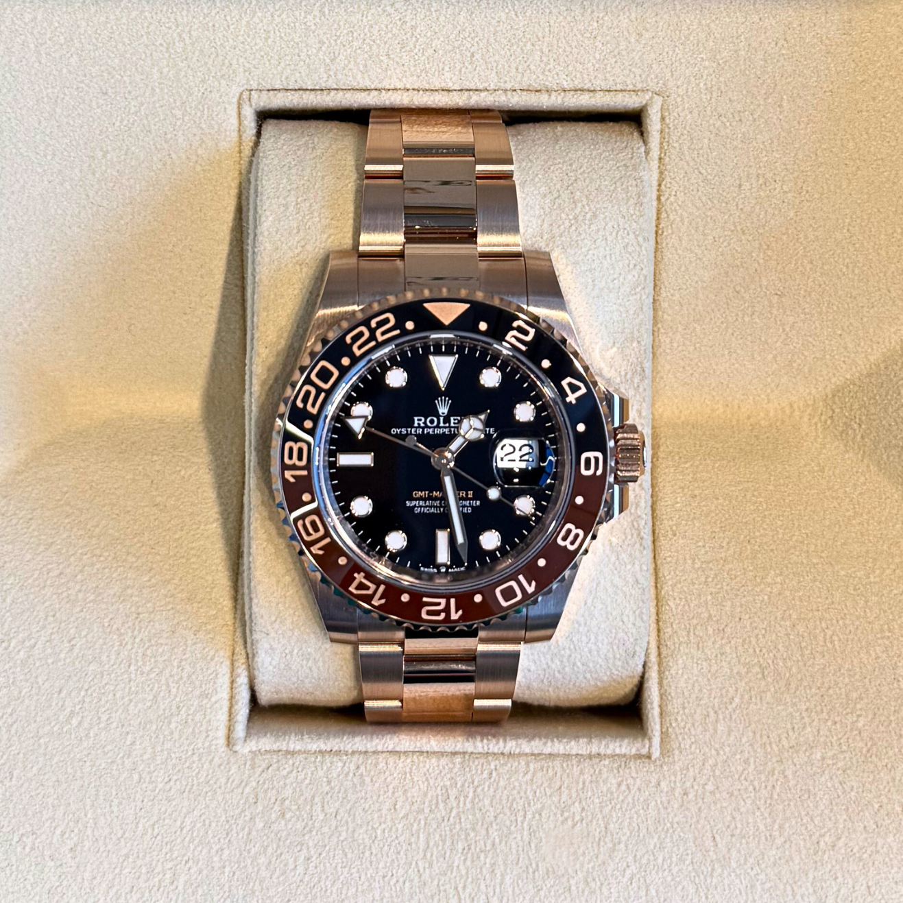 GMT-Master II "Rootbeer", Everose gold, 126715CHNR