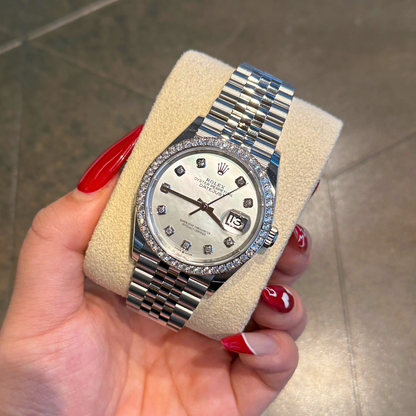 Datejust 36 MOP with Diamond-set Jubilee, Oystersteel and white gold and Diamonds, 126284RBR