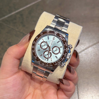 Cosmograph Daytona, Platinum, Ice Blue with Diamond-set Dial, 126506