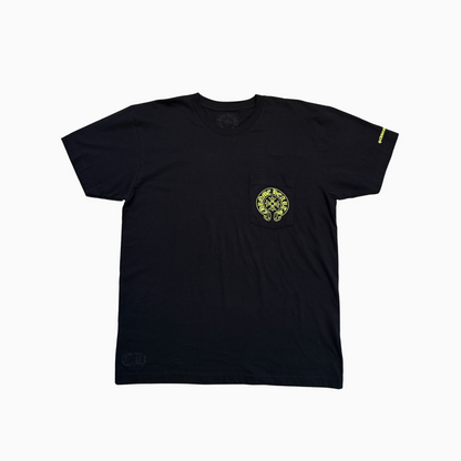 Neon Yellow Horseshoe Pocket Short Sleeve Tee