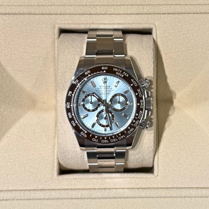 Cosmograph Daytona, Platinum, Ice Blue with Diamond-set Dial, 126506